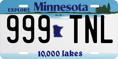 MN license plate 999TNL