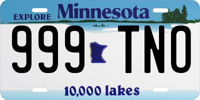 MN license plate 999TNO