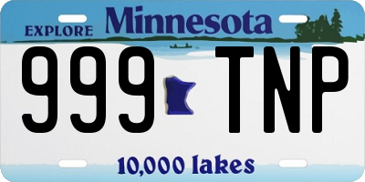 MN license plate 999TNP