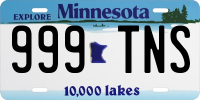 MN license plate 999TNS