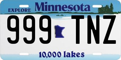 MN license plate 999TNZ