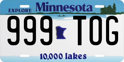 MN license plate 999TOG
