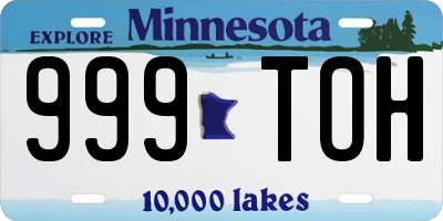MN license plate 999TOH