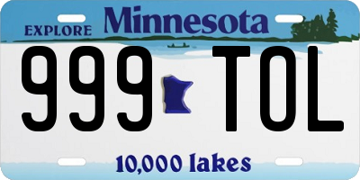 MN license plate 999TOL