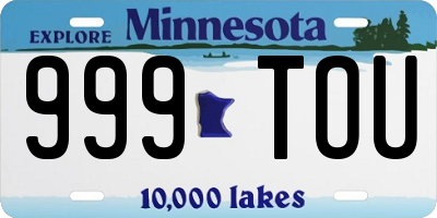 MN license plate 999TOU
