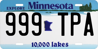 MN license plate 999TPA