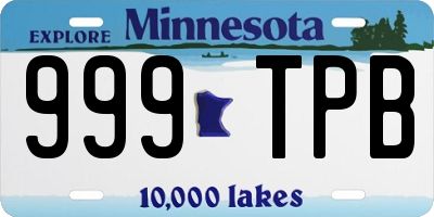 MN license plate 999TPB