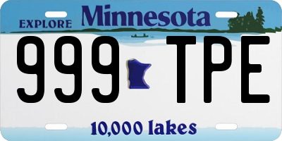 MN license plate 999TPE