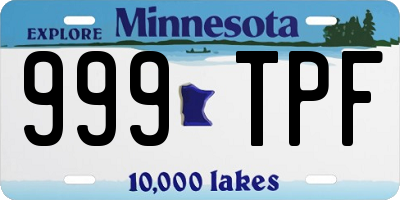 MN license plate 999TPF