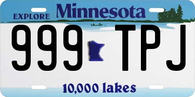 MN license plate 999TPJ