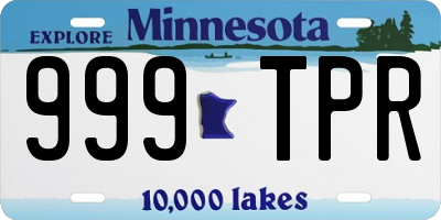MN license plate 999TPR