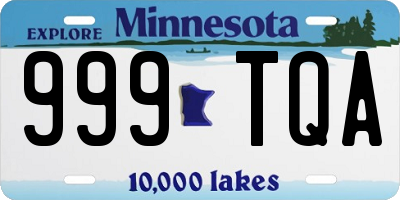 MN license plate 999TQA