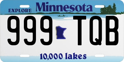 MN license plate 999TQB