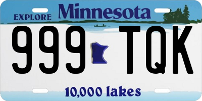 MN license plate 999TQK