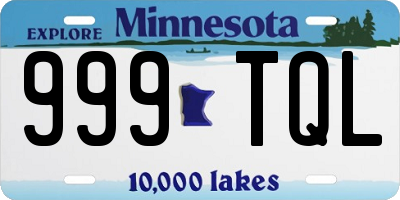 MN license plate 999TQL