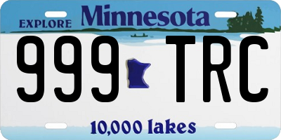 MN license plate 999TRC