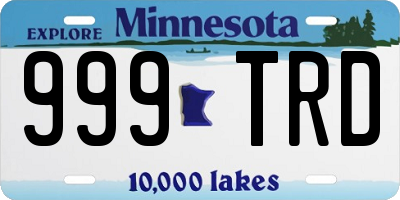 MN license plate 999TRD