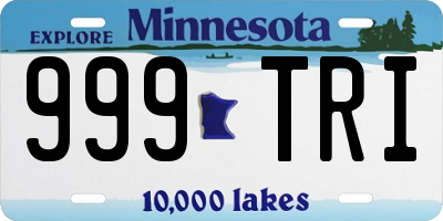 MN license plate 999TRI