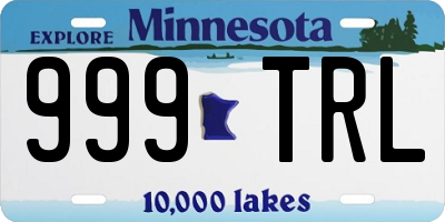 MN license plate 999TRL