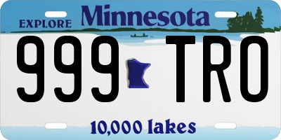 MN license plate 999TRO