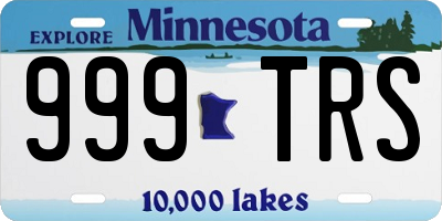 MN license plate 999TRS