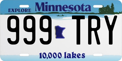 MN license plate 999TRY