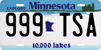MN license plate 999TSA