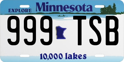 MN license plate 999TSB