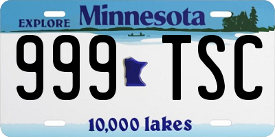 MN license plate 999TSC