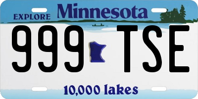 MN license plate 999TSE