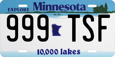 MN license plate 999TSF