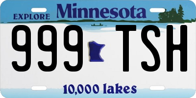 MN license plate 999TSH