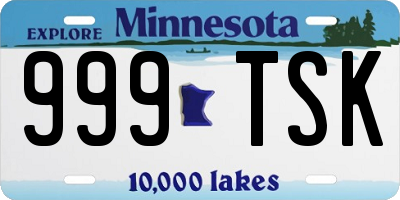 MN license plate 999TSK