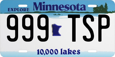 MN license plate 999TSP