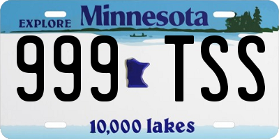 MN license plate 999TSS