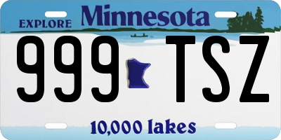 MN license plate 999TSZ