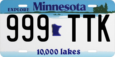 MN license plate 999TTK
