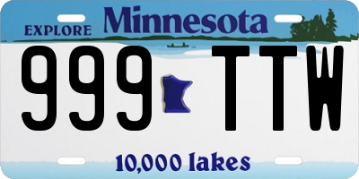 MN license plate 999TTW