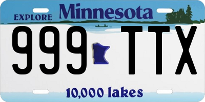 MN license plate 999TTX