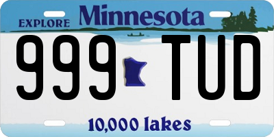 MN license plate 999TUD