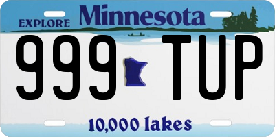 MN license plate 999TUP
