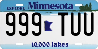 MN license plate 999TUU