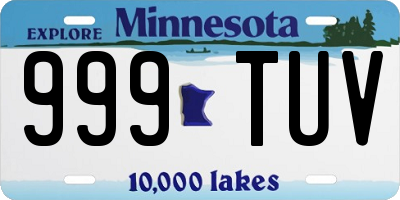 MN license plate 999TUV
