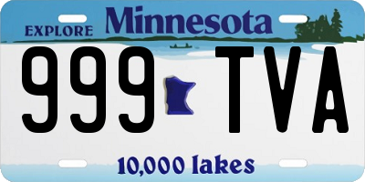 MN license plate 999TVA