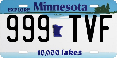 MN license plate 999TVF