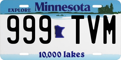 MN license plate 999TVM