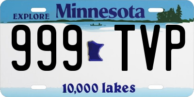 MN license plate 999TVP
