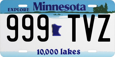 MN license plate 999TVZ