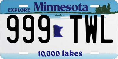 MN license plate 999TWL