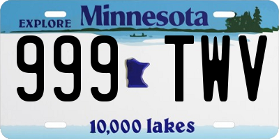 MN license plate 999TWV